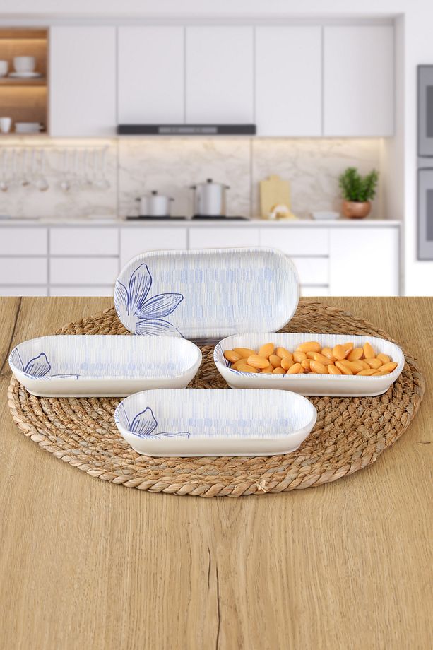 Alisa 16cm  4 Adet Kayık Tabak Kahvaltılık / Çerezlik - 1