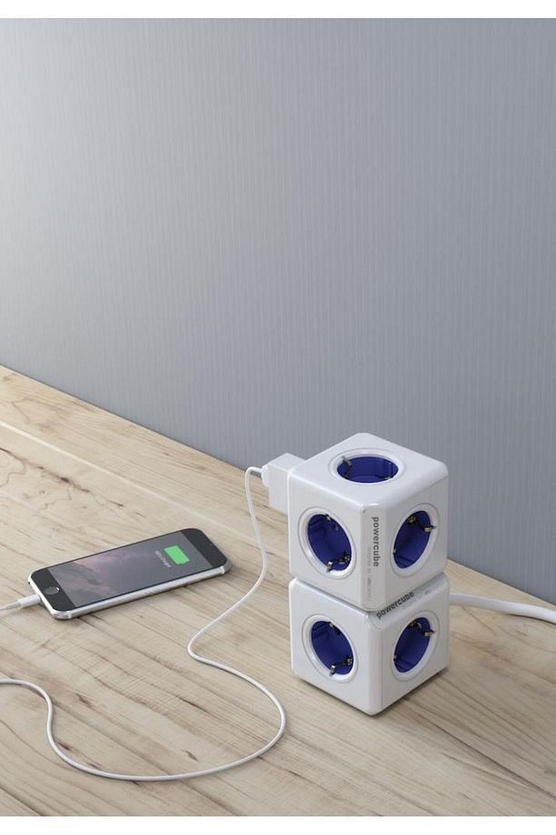 Powercube 5'li 1.5 Metre Uzatma Kablolu Priz Çoklayıcı - Mavi - 2