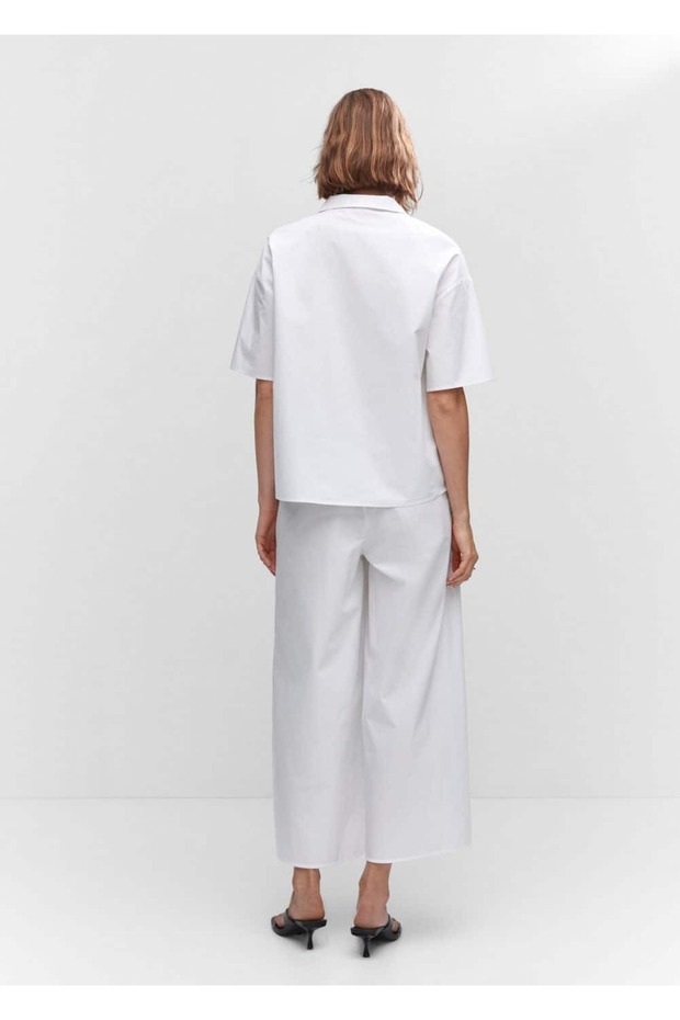 Pamuklu culotte pantolon - 4