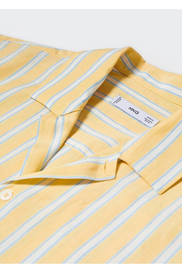 Gestreiftes Baumwoll-Leinenhemd - 6