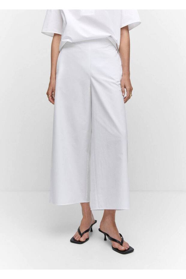 Pamuklu culotte pantolon - 6