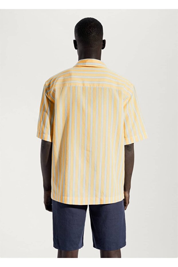 Gestreiftes Baumwoll-Leinenhemd - 4