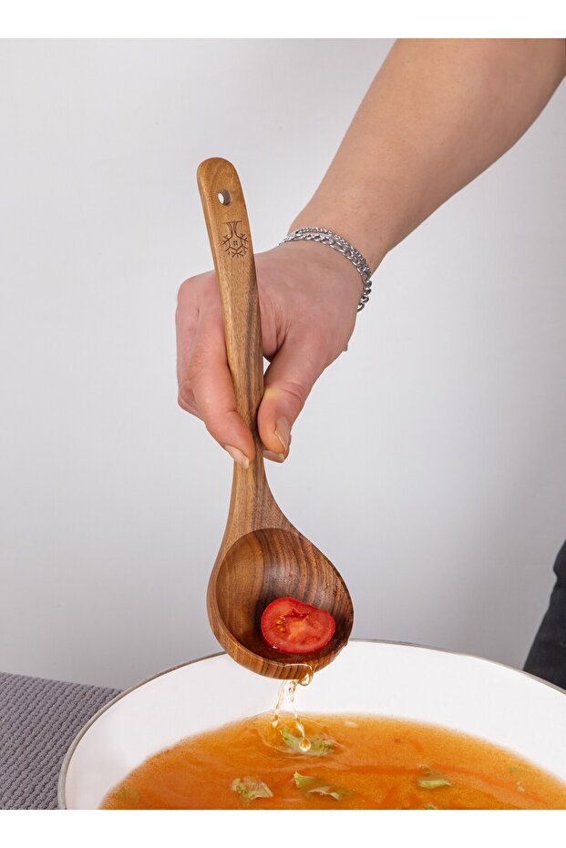Walnut wood Handmade Pro Luks Wooden plank soup ladle