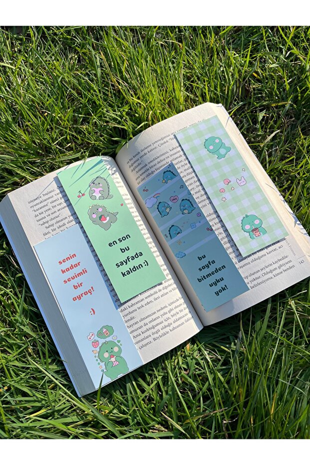 Cute Dinosaur Kawaii Bookmark Set of 4