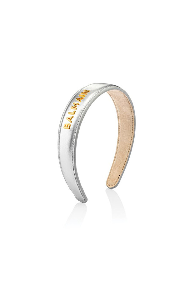 Leather Headband Large Silver - 1