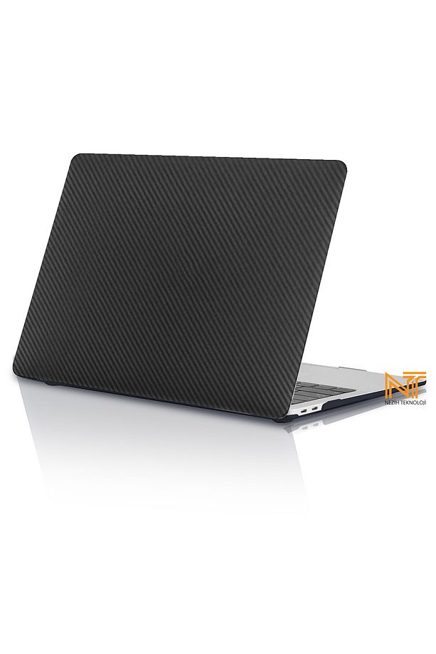 Macbook Air 13.6 M2 A2681 / M3 A3113 / M4 A3240 Uyumlu Karbon Tasarım 360 Derece Tam Korumalı Kapak - 1