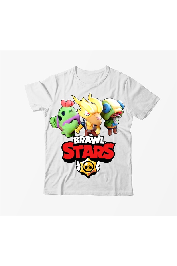 Unisex White Brawl Stars Kids T-Shirt