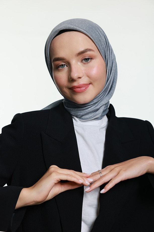 Mk Pamuk Eşarp Gri - 1