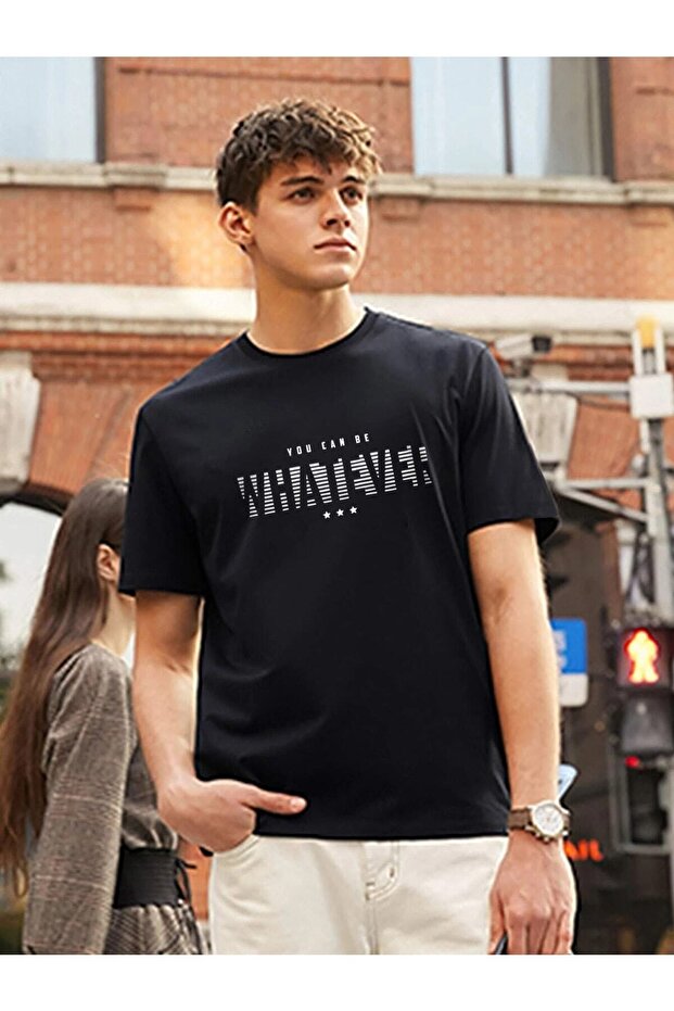 Μαύρο μπλουζάκι Oversize Whatever Printed - 3