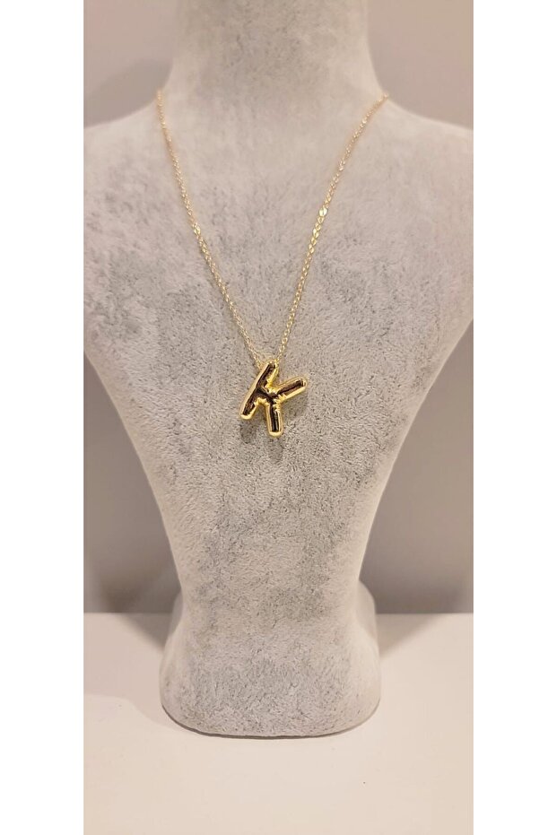 Letter K Stainless Steel Balloon Necklace