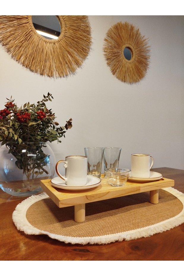 Ahşap Yükseltici & Sunumluk & Ahşap Stant & Servis Tabağı &Sunum Tabağı & Kahvaltı Tabağı & Sunum - 6