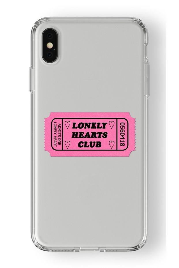 حافظة شفافة مطبوعة بتصميم تذكرة نادي Lonely Hearts متوافقة مع هاتف Iphone Xs Max