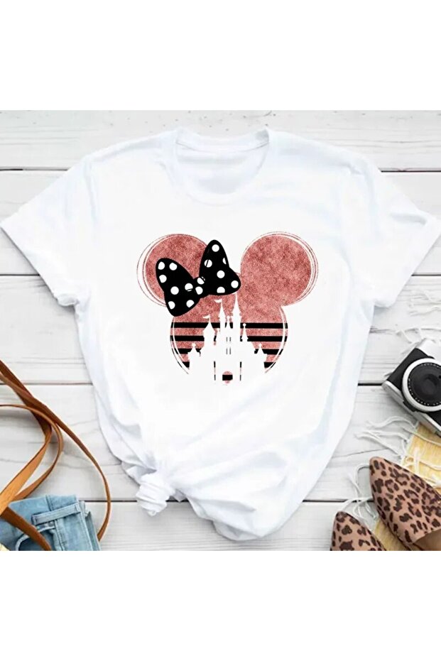 تي شيرت للجنسين بطبعة M.mouse Minnie موديل 61