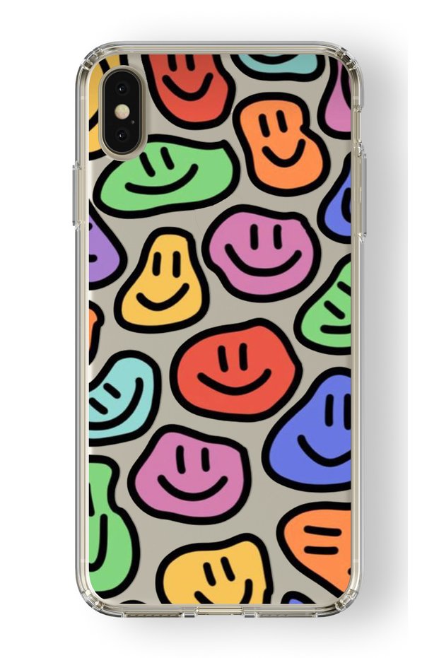 حافظة شفافة مطبوعة بتصميم ابتسامة متوافقة مع هاتف Iphone X وXs