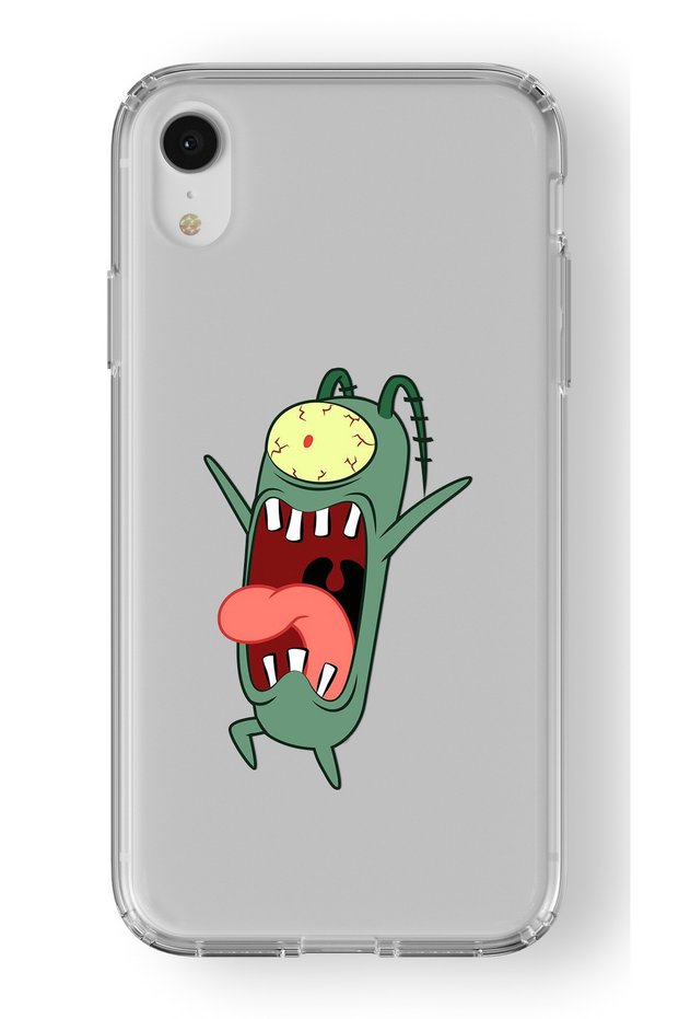 حافظة شفافة مطبوعة بتصميم Plankton متوافقة مع هاتف Iphone XR