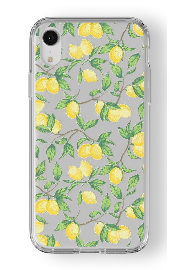 حافظة شفافة مطبوعة بتصميم ليموني متوافقة مع هاتف Iphone XR