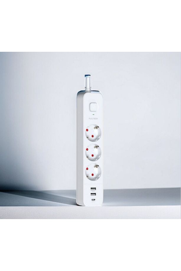 Isıya Dayanıklı Akım Korumalı Power Tuşlu 3'lü Grup Priz 3xUSB 1x Type-C Çıkışlı Priz - 2