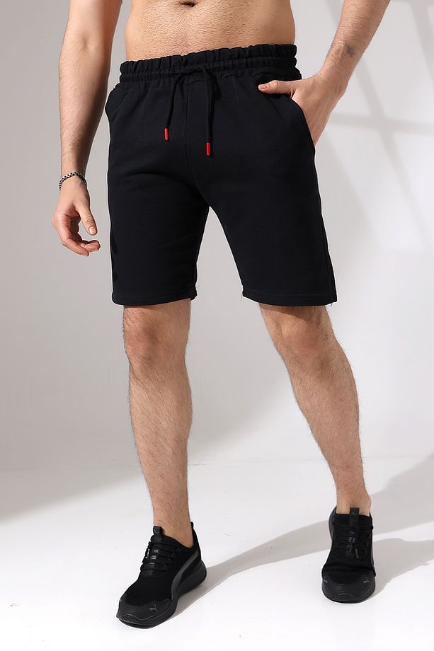 Erkek Regular Fit Siyah Pamuklu Yazlık Şort - 5