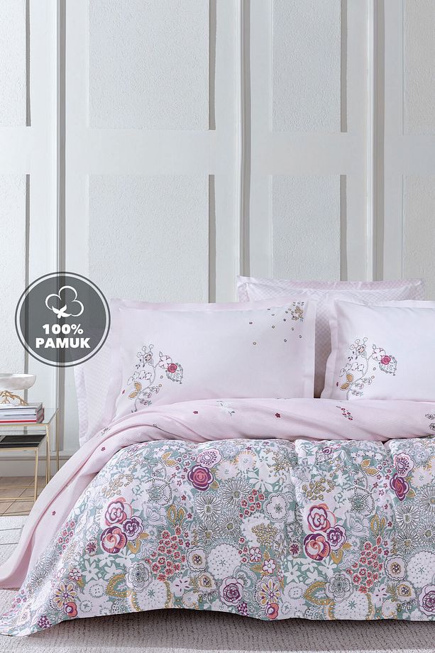 Torres Çift Kişilik %100 Pamuk Pike Takımı - Açık Pembe - 1
