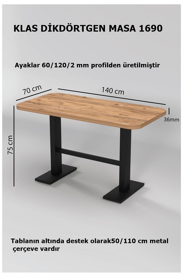 KLAS 70/140 YEMEK MASASI, MUTFAK MASASI , KAFE MASASI 1690 - 1