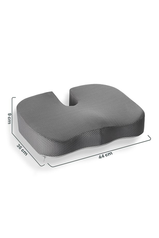 Ortopedik Oturma Minderi Hemeroid Kuyruk Sokumu Coccyx Oturma Minderi Visco Minder Gri - 3
