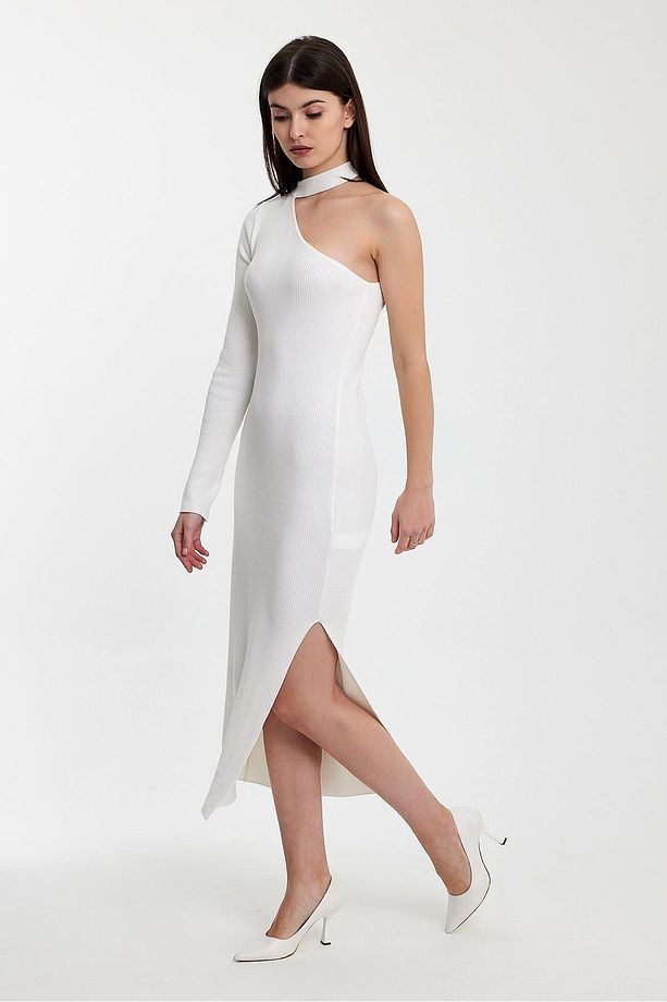Tek Omuzlu Triko Elbise(A92246-S) - 3
