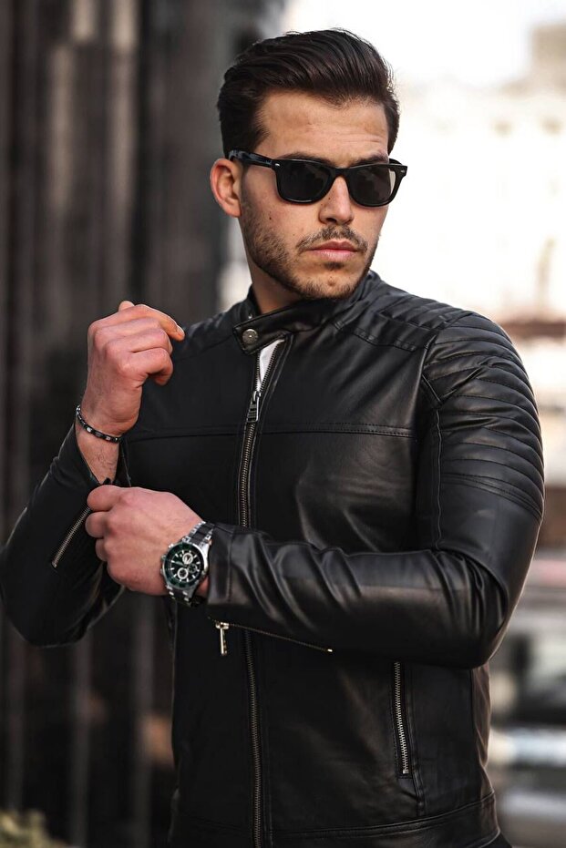 suni deri erkek ceket - 1