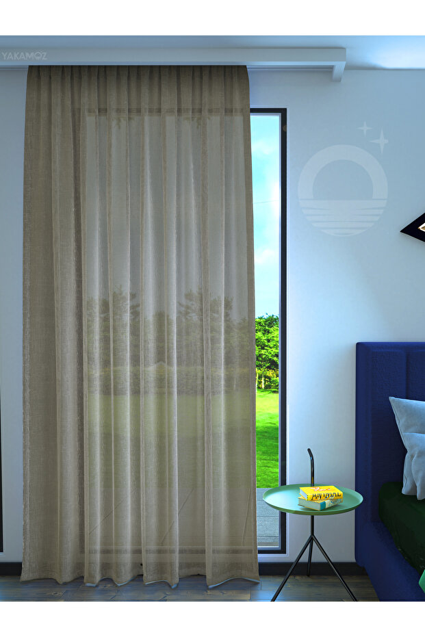 WICKER COLOR LINEN LOOK EXTRAFORCED TULAR CURTAIN LINEN TOUCH SERIES