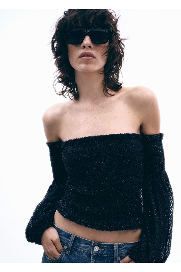 Lureks Omuzları Açık Bluz - 7