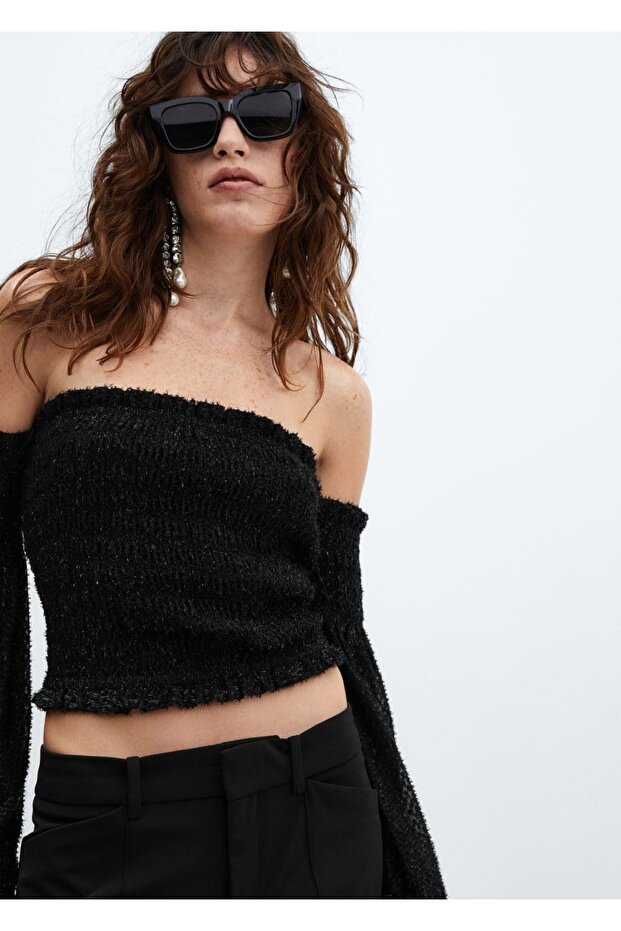 Lureks Omuzları Açık Bluz - 5