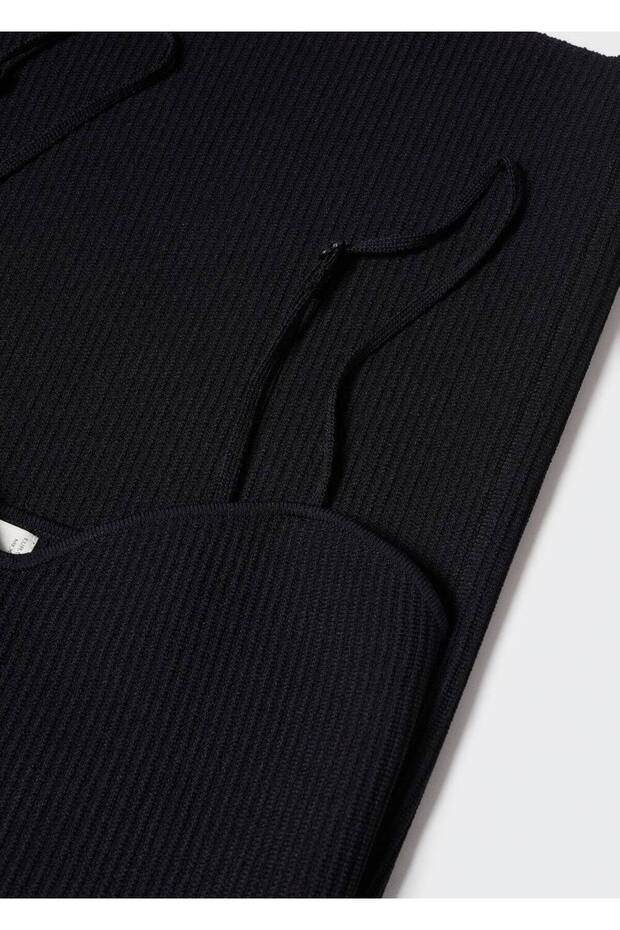 Kalp dekolteli triko elbise - 5