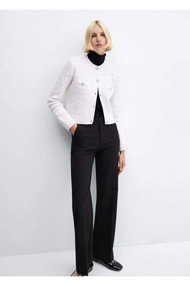 Mücevher düğmeli tüvit hırka - 7