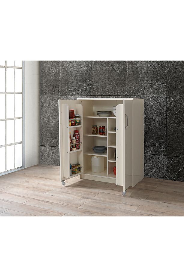Çok Amaçlı 2 Kapaklı Mutfak Erzak Kiler Dolap 86x52x120cm - 3