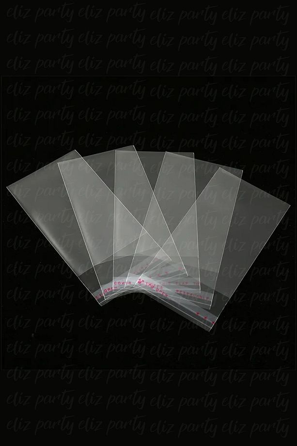 4.5x12cm Şeffaf Bantlı Yapışkanlı Opp Parlak Jelatin Poşet Bijuteri Aksesuar Paketleme Poşeti 100 Ad - 5
