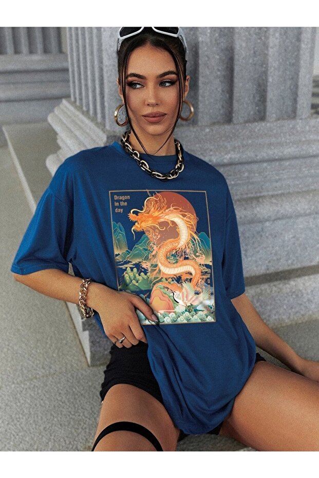 Tricou Saks Oversize Dragon Printed - 1