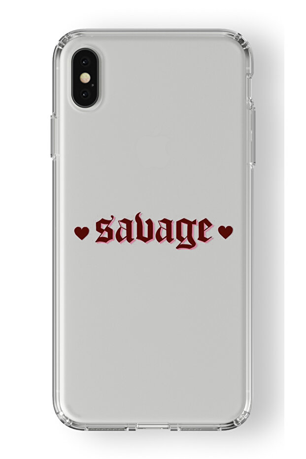 Savage Design Printed Transparent Case Compatible with iPhone X and XS - 1