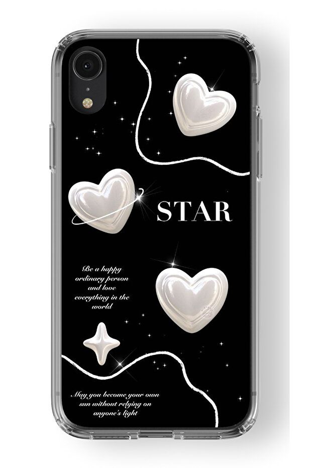 iPhone Xr Compatible Star Design Printed Transparent Case - 1