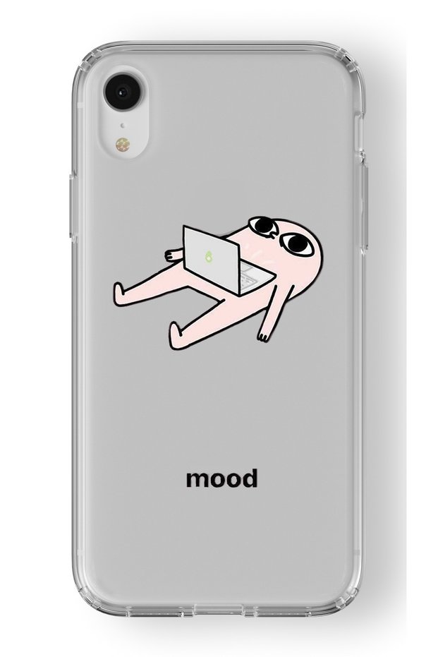 حافظة شفافة مطبوعة بتصميم مزاجي متوافق مع هاتف Iphone XR