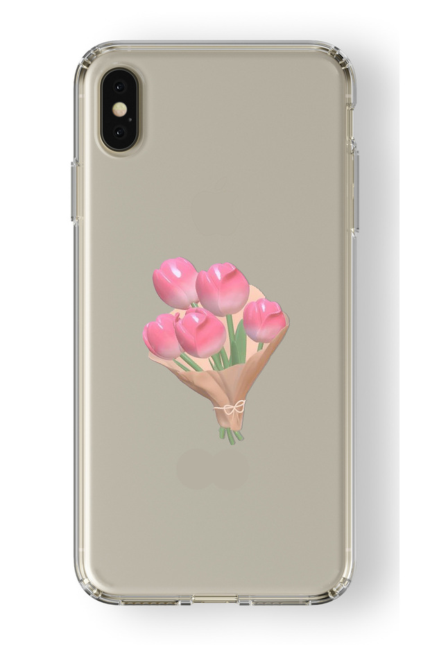 حافظة شفافة مطبوعة بتصميم باقة الزنبق متوافقة مع هاتف Iphone X وXs