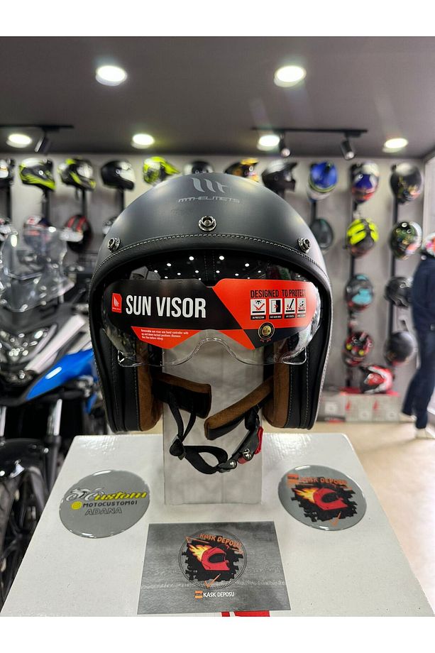 Helmets Le Mans 2 SV S Solid Mat Siyah Yarım Kask - 3