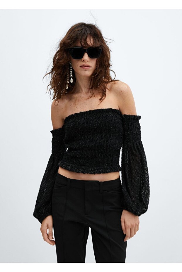 Lureks Omuzları Açık Bluz - 1