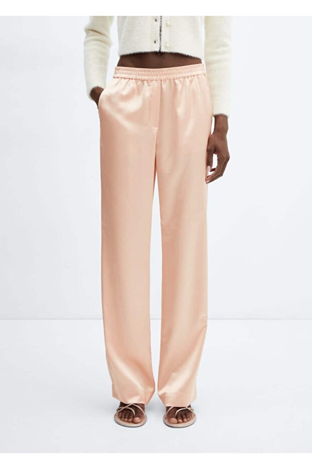 Satinhose mit elastischem Bund - 1
