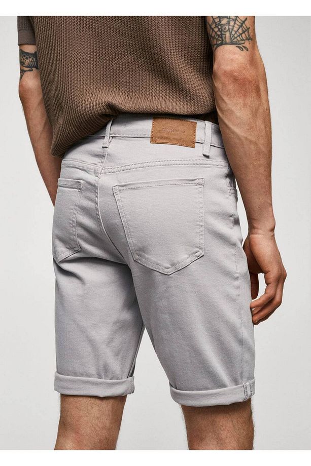 Slim fit kot bermuda şort - 7