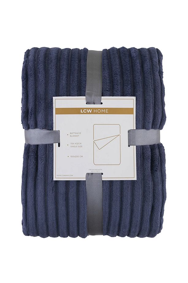 LCW HOME Mat Mavi Wellsoft Tek Kişilik Battaniye 150x200 Cm - 5