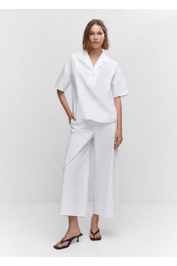 Pamuklu culotte pantolon - 2