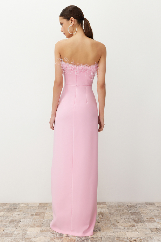 Rochie de seara cu detaliu Otrish roz deschis - TPRSS22AE0095 - 6