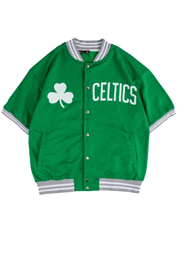Clover Printed Green Unisex Oversize College Shirt