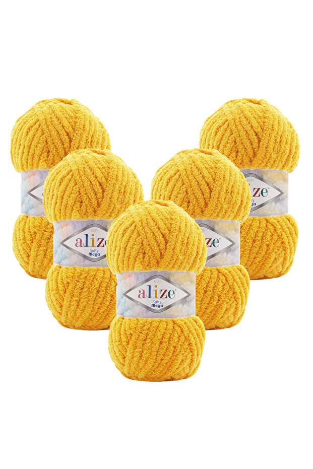 Softy Mega 5-Piece 216 Mimosa Hand Knitting Yarn
