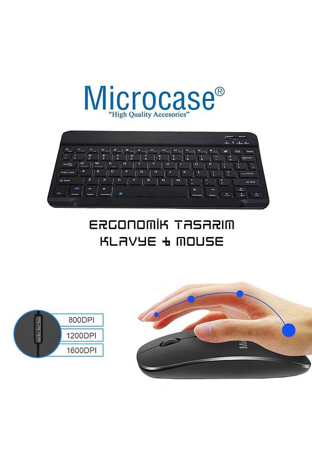 Lenovo Tab M11 11 inch Tablet için Kapitone Tablet Çanta + Bluetooth Klavye + Mouse + Stand - AL8123 - 5