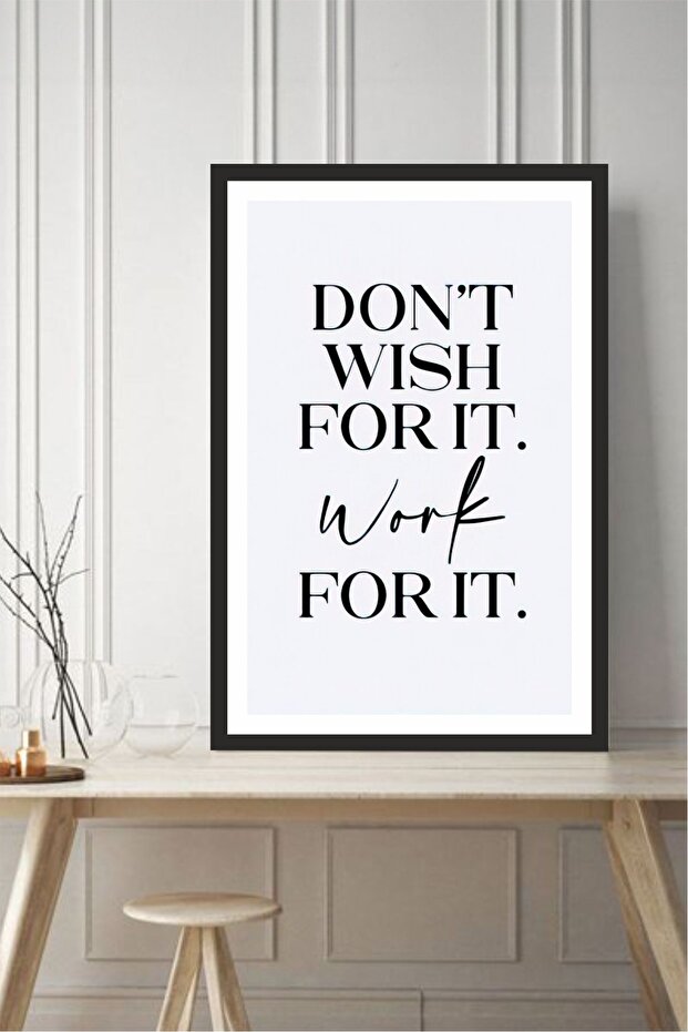 motto yazılı çerçeve görünümlü mdf tablo - 1